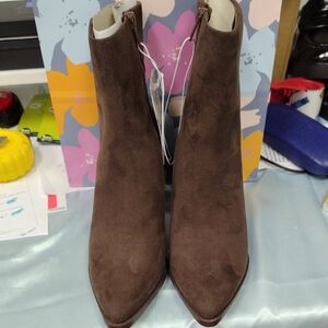 a new day Dark Brown Suede Heeled Boots